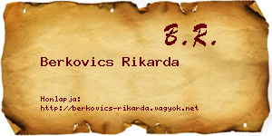 Berkovics Rikarda névjegykártya